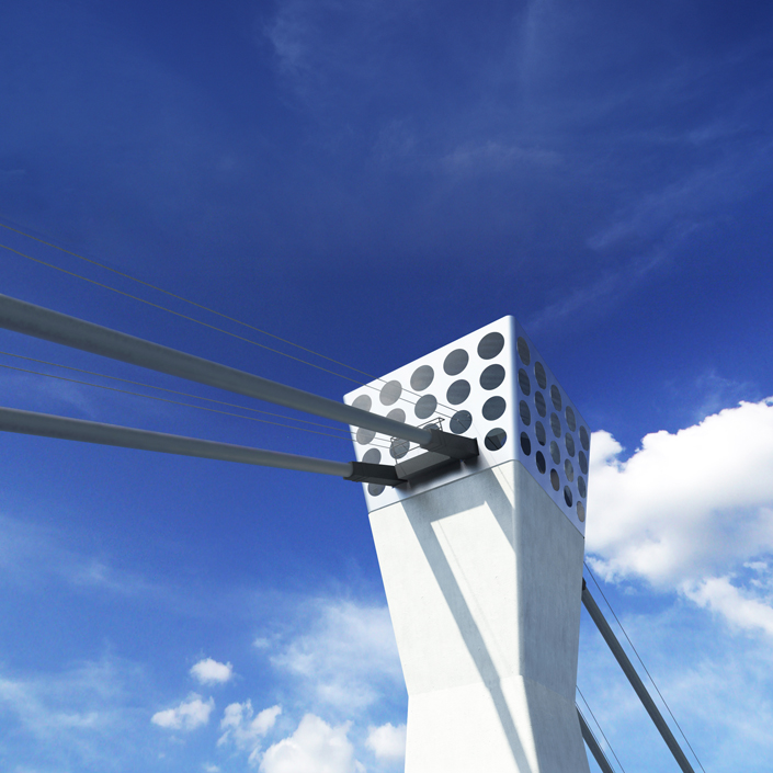 Haalogaland Bridge - Detail of pylon top