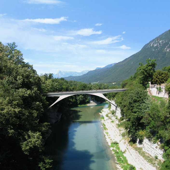 Piave River Footbridge - View from the existing bridge